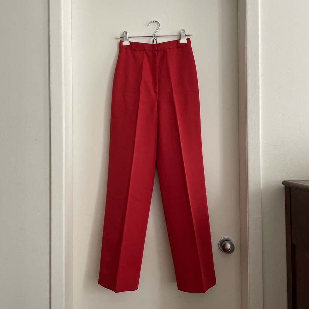 Vintage high waisted red pants, straight leg